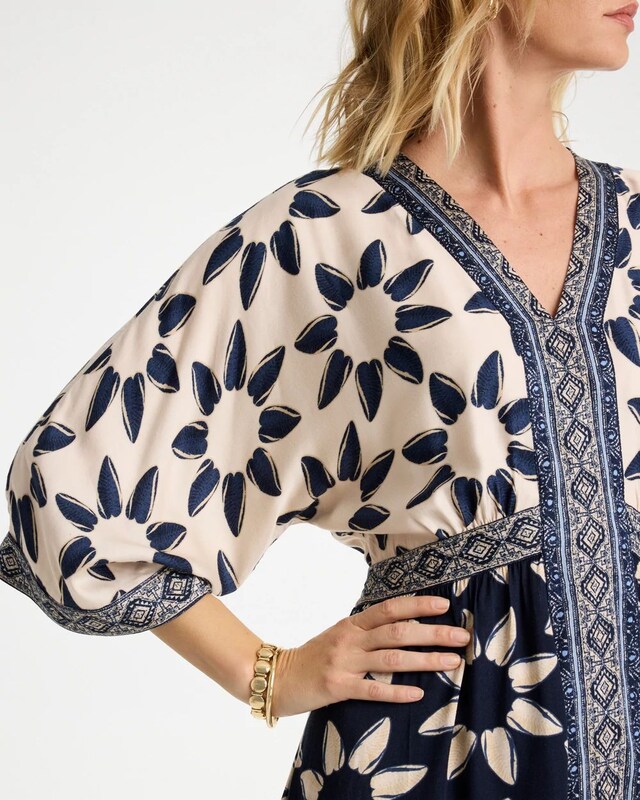 Faux Satin Contrast Floral Dress - image 4